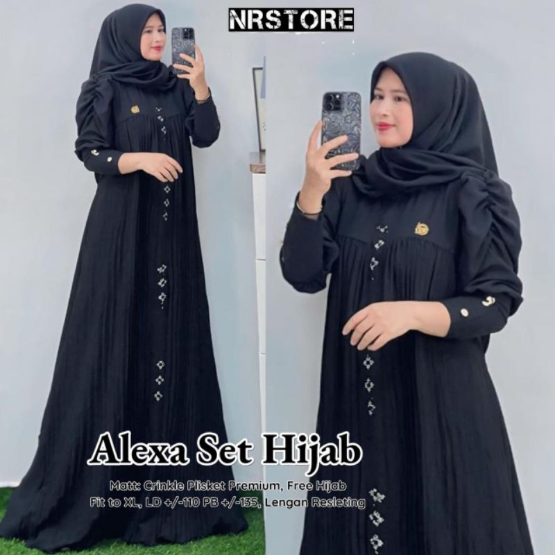 READY gamis set hijab crinkle premium ori Nizam