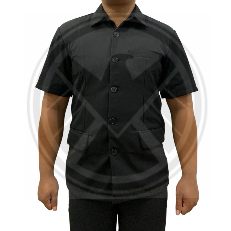 seragam Safari Hitam Satpam Security || Seragam PSH hitam Satpam security || Seragam Semi Jas || ser