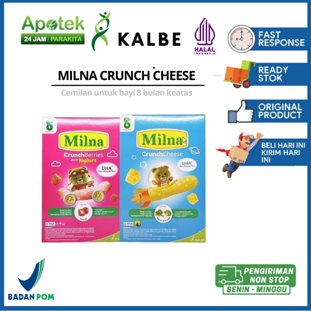 Milna Crunch Cheese 20 gram Cemilan Untuk Bayi 8 bulan keatas