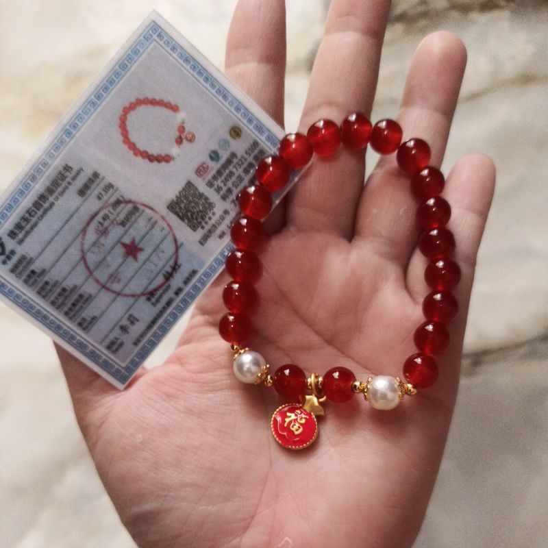 ViaFashion#Gelang Batu Giok bersertifikat/Gelang Giok Asli HK/Giok keberuntungan