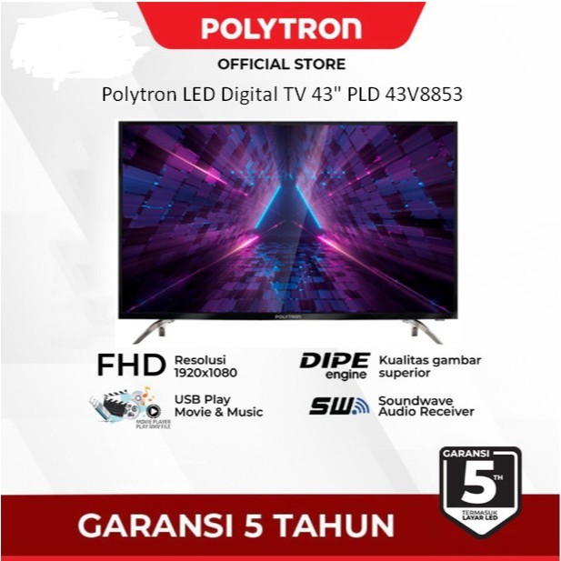 Polytron LED Digital TV 43PLD 43V8853 43 inch