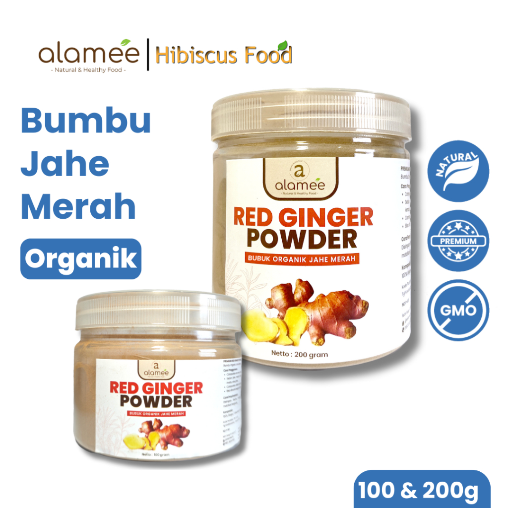 

ALAMEE Red Ginger Powder Premium Minuman Jahe Merah Bubuk Tanpa Campuran Sehat Serbuk Minuman 200gr