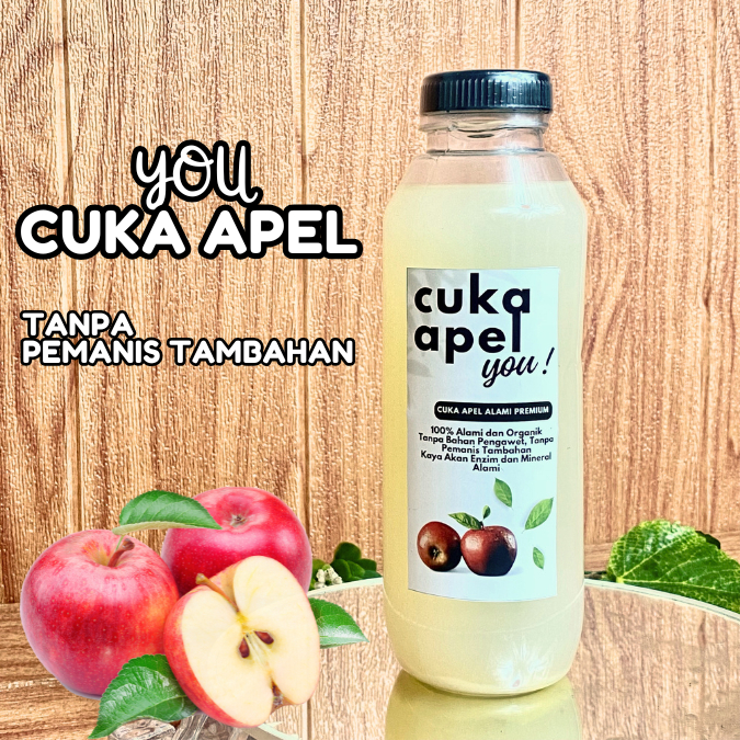 

Cuka Apel Organik YOU 350ML Original 100% Murni With Mother Untuk Detoks dan Kesehatan