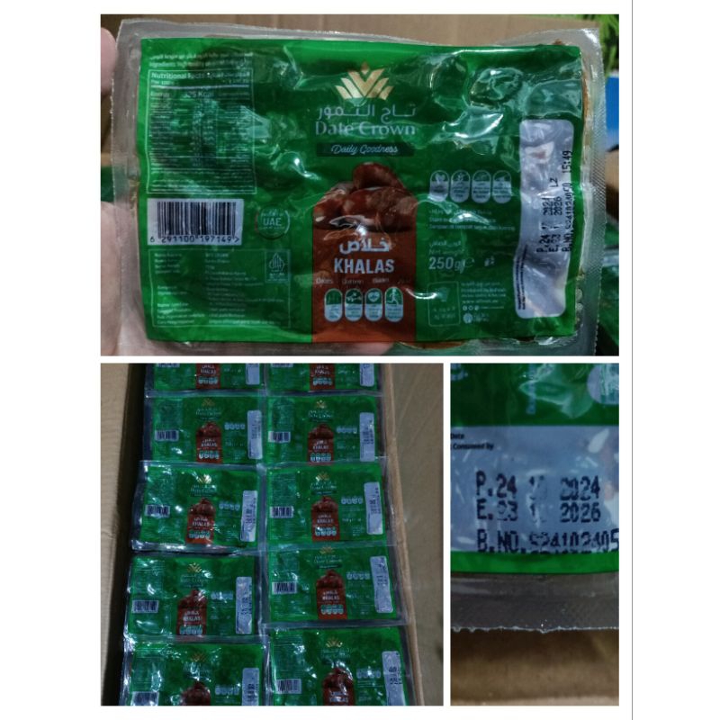 

Kurma Khalas date crown vacuum 250gr kurma kering murah manis