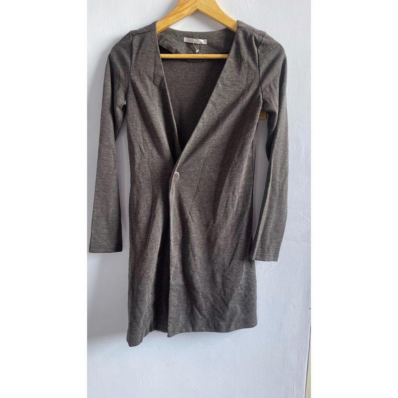 Outer cardigan panjang semi knit kaos