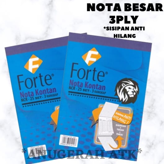 

Buku Nota Kontan Forte Besar 3 Ply (NK B3 NCR) 3 Rangkap : Putih - Merah - Kuning