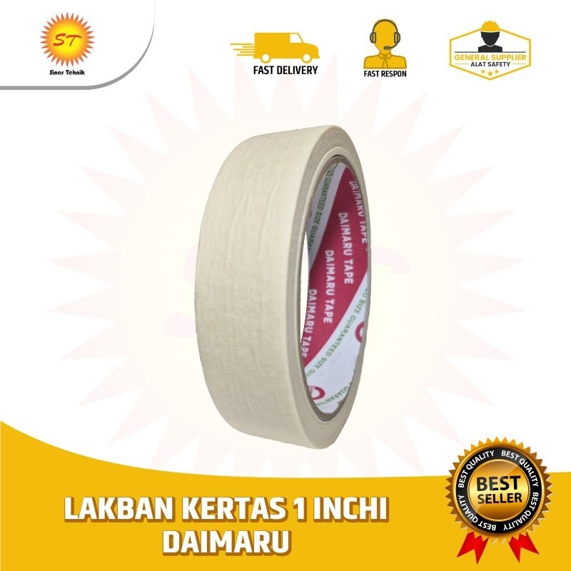 

Lakban Kertas Masking Tape 1 inch (24mm) x 21 meter Merk Daimaru