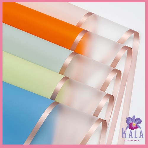 

Kertas Buket Bunga Transparent Gold Frame Cellophane Double List Flower Wrapping Waterproof Paper KB6132