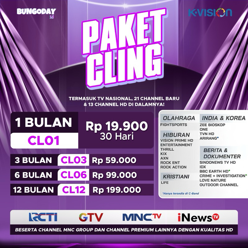 PAKET CLING KVISION MURAH MNC GROUP