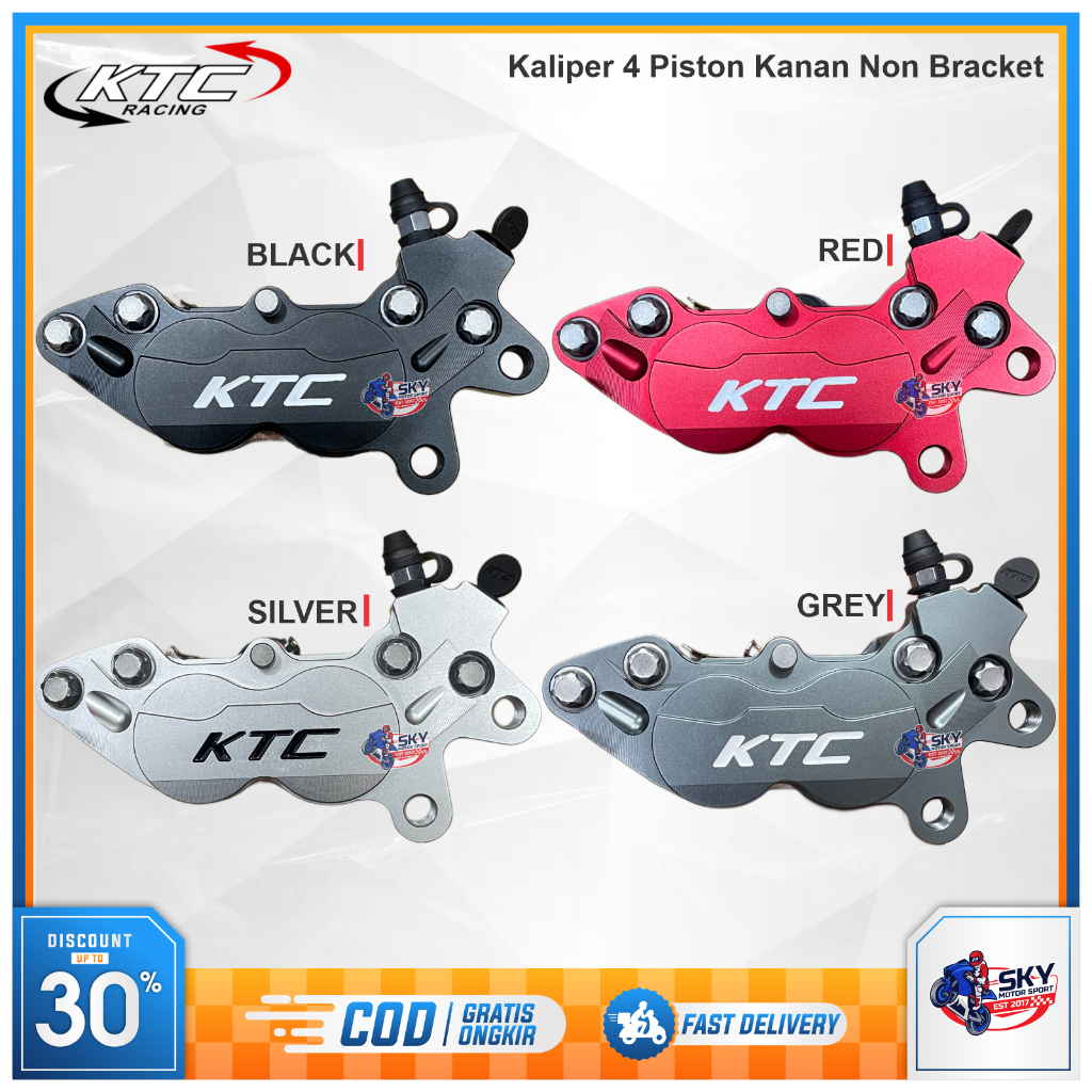 Kaliper Depan Kanan KTC Racing 4 Piston Non Bracket Universal Original