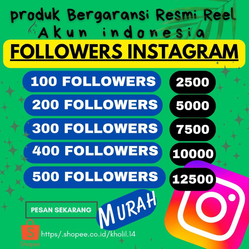 (PROMO) FOLLOWERS INSTAGRAM REEL BERGARANSI INDONESIA