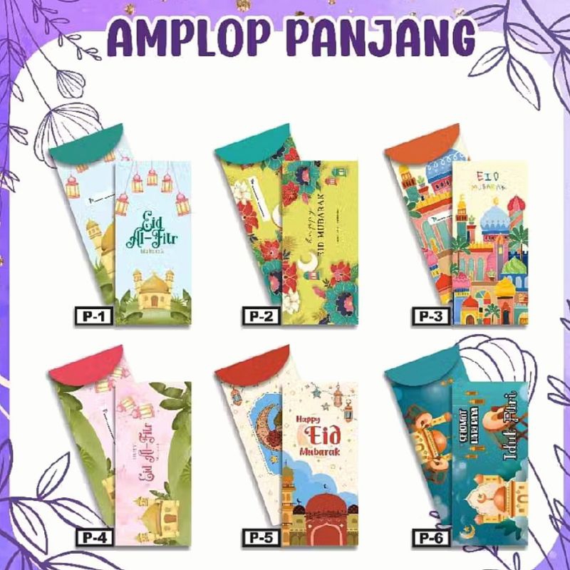 

Amplop Idulfitri panjang & pendek isi 10lbr