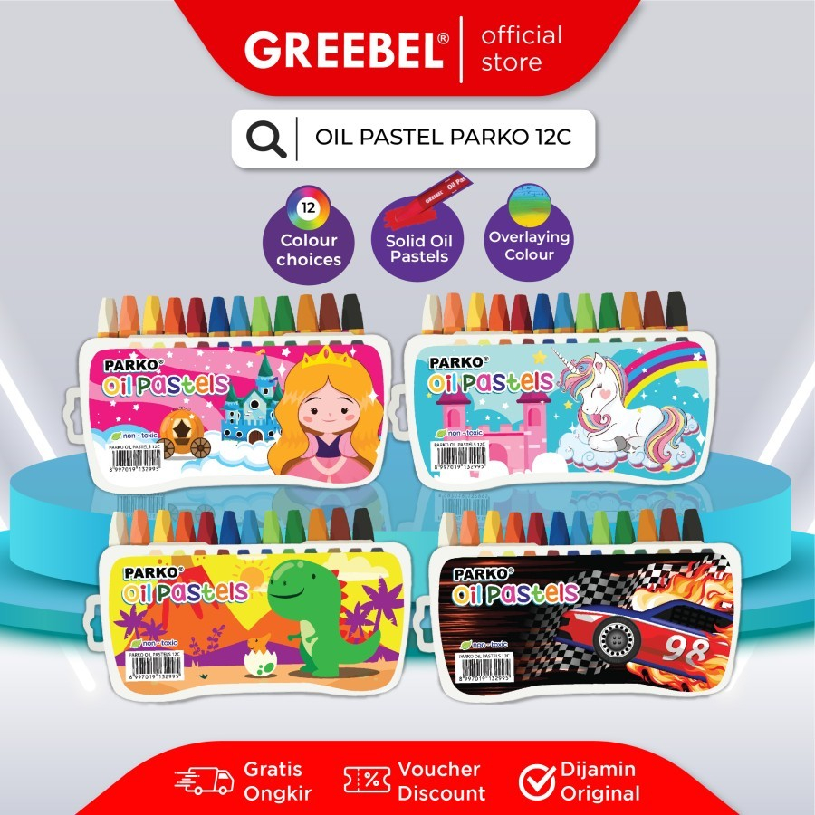 

Crayon 12 Warna PARKO Krayon Oil Pastell Pewarna Murah by greebel