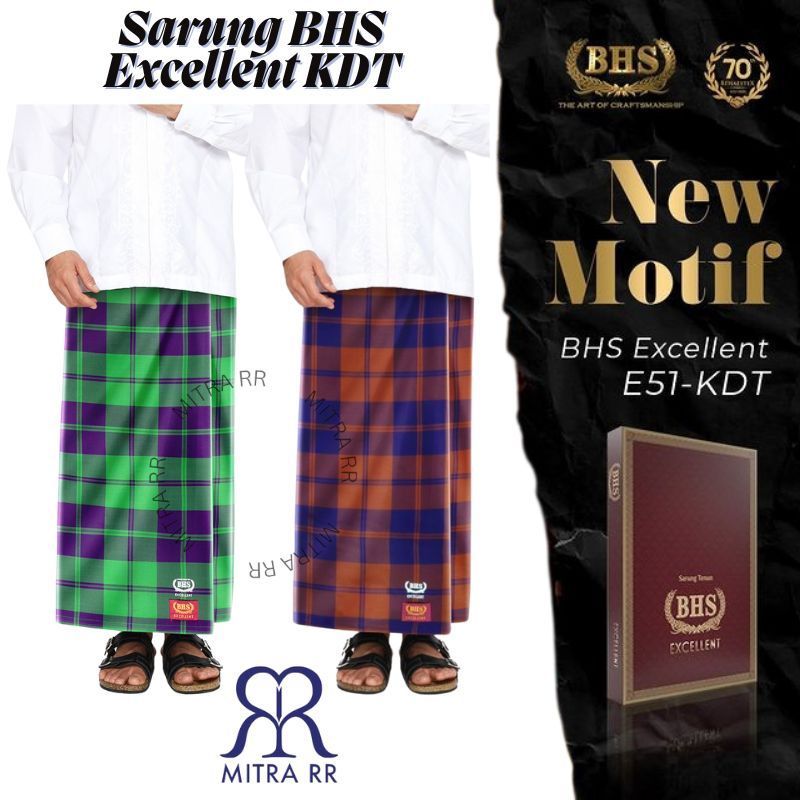 Sarung BHS Excellent Gold KDT Kombinasi Dua Teropong | Sarung BHS ORIGINAL Sarung Tenun Dewasa