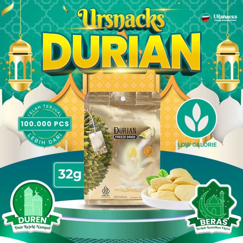 

URSNACKS Freeze Dried Durian - Snack Keripik Durian Kering HALAL