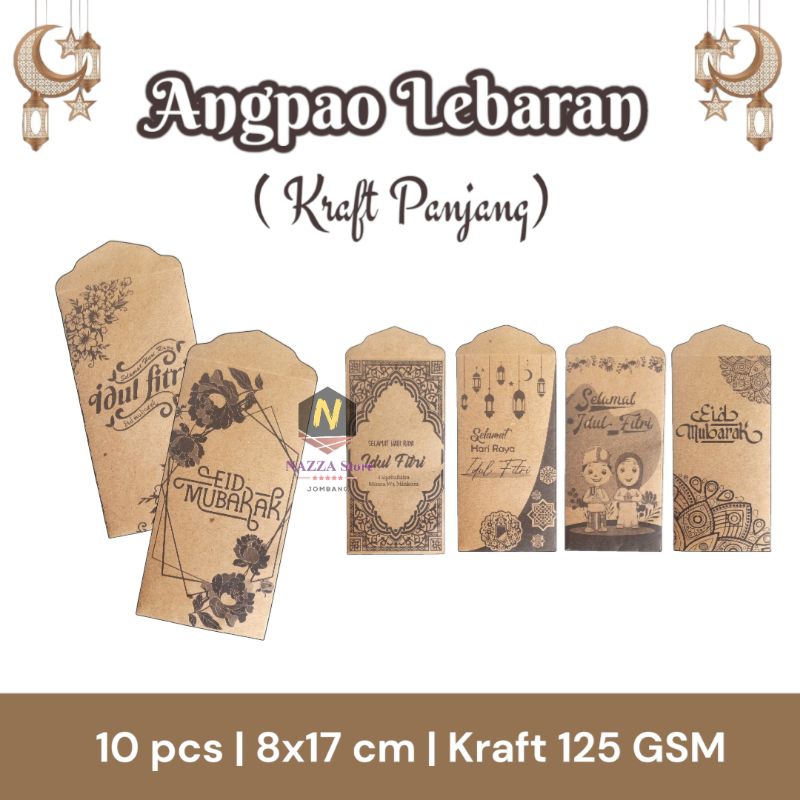 

Angpao Craft Kraft Rustic Coklat Panjang PACK (10 pcs)
