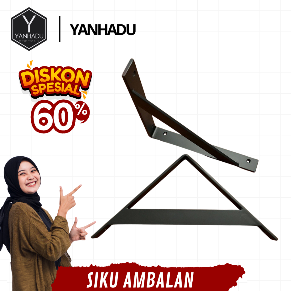 BESI SIKU AMBALAN MINIMALIS Penyangga Papan Bracket Rak Gantung Rak Siku Besi Full Plat Variasi Rak 