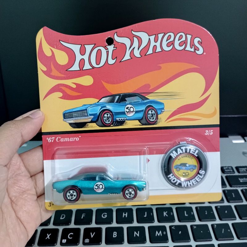 Hot Wheels 67 Camaro 1967 Redline 50th Anniversary Blue Red Line