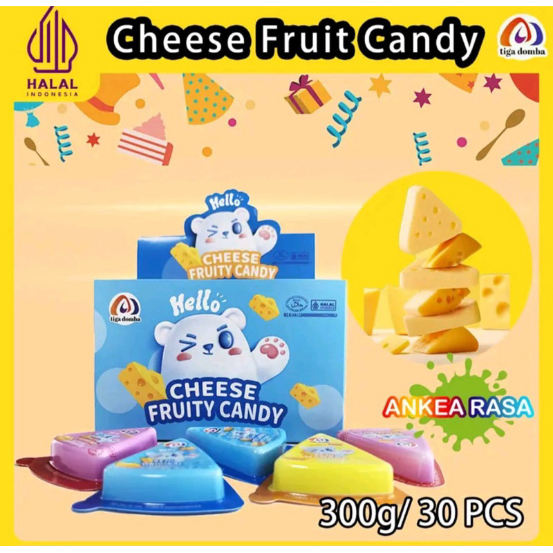 

Tiga Domba Cheese Fruity Candy HALAL 30 pcs 353gr