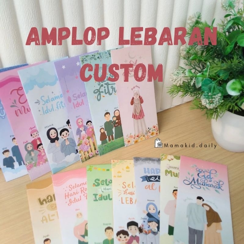 

(ISI 12 PCS) AMPLOP LEBARAN | ANGPAU THR CUSTOM NAMA UNIK LUCU | UANG TANPA DILIPAT