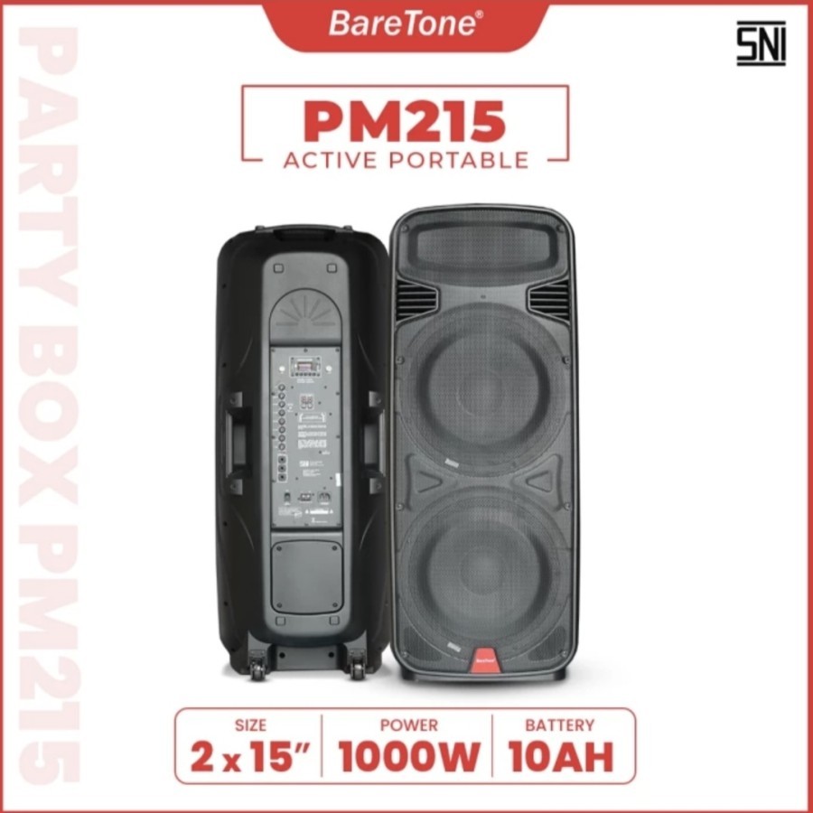 SPEAKER PORTABLE BARETONE 15 INCH DOBEL / PARTY BOX PM215 15 / PM 215 – ORIGINAL GARANSI