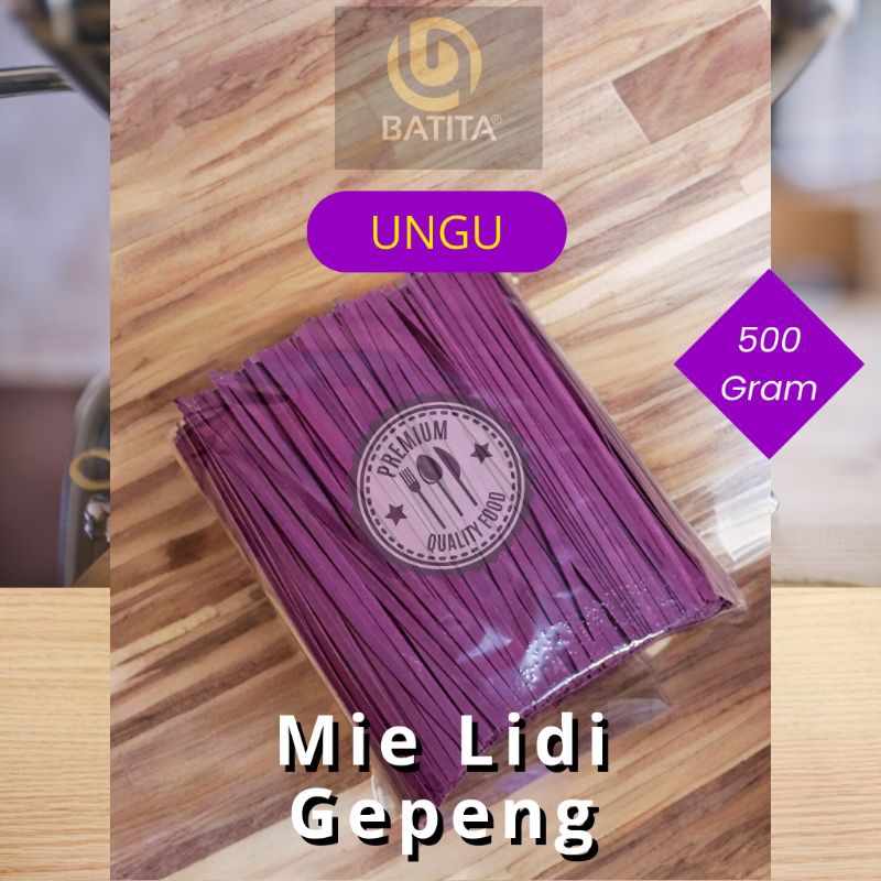 

Mie Lidi Gepeng Ungu Mentah 500 Gram Makanan Ringan