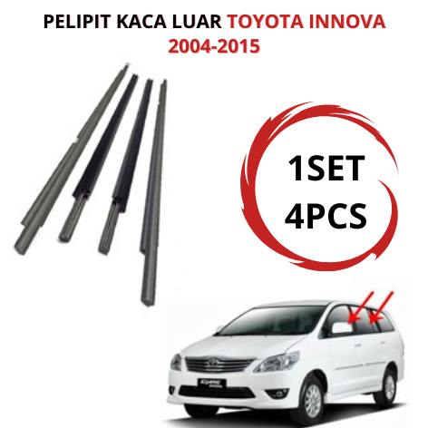 1 Set Karet Pelipit Luar Kaca Toyota Innova 2004 - 2015 Original List Pelipit Kaca Innova Lama