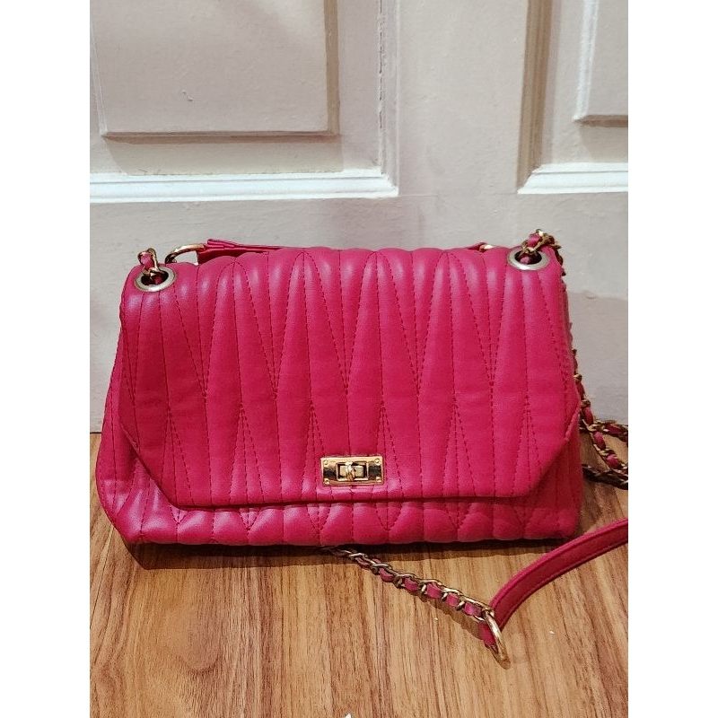 TAS SALLY SCARF PRELOVED FUSCHIA BIG