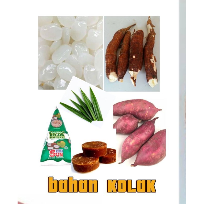 

Bahan Kolak satu paket ubi jalar ubi singkong kolang Kaling daun pandan wangi gula merah Bahan mentah kolak satu paket