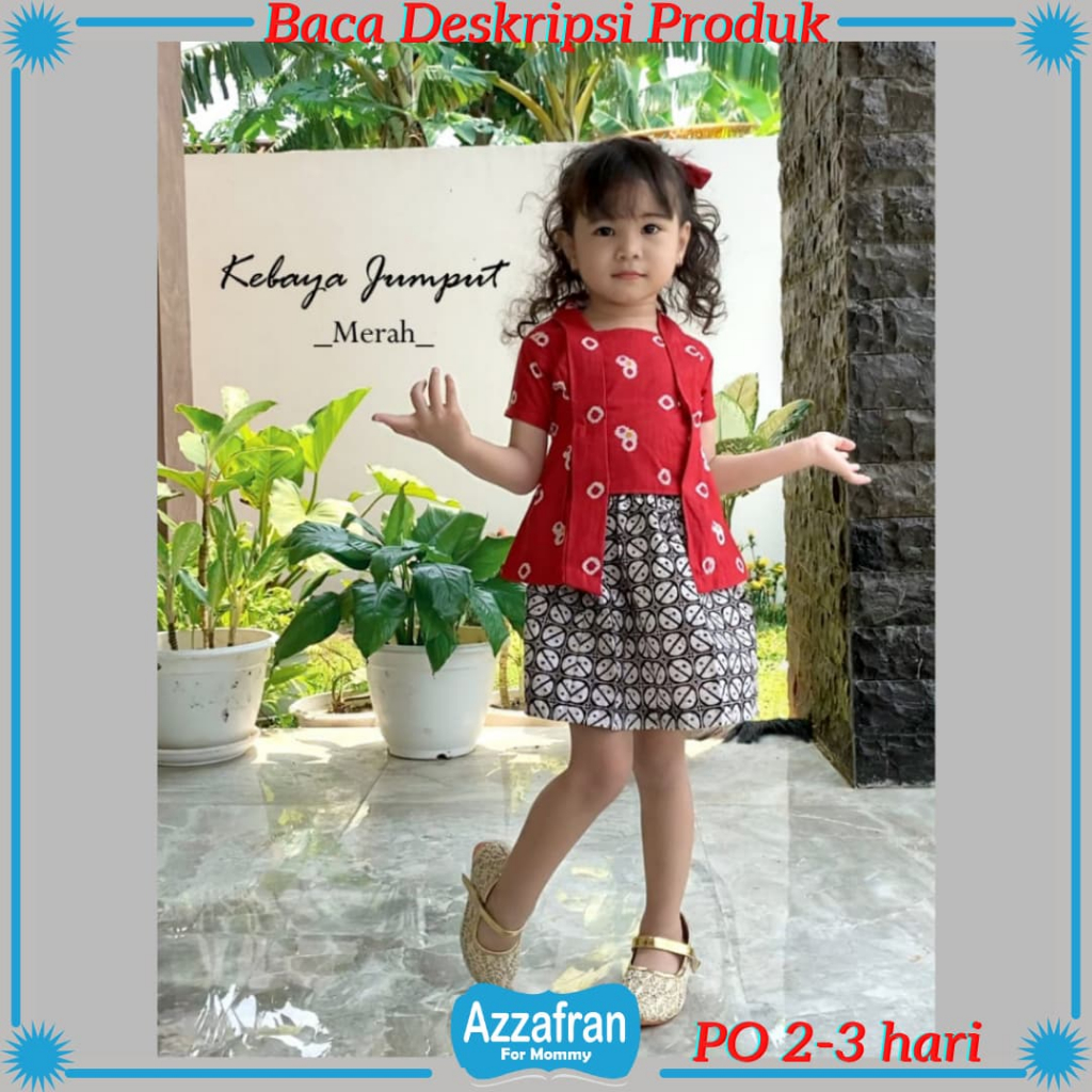 Kebaya Jumputan | Kutu Baru Anak Perempuan | Baju Katun Batik Tradisional Adat Jawa Sunda Carnaval