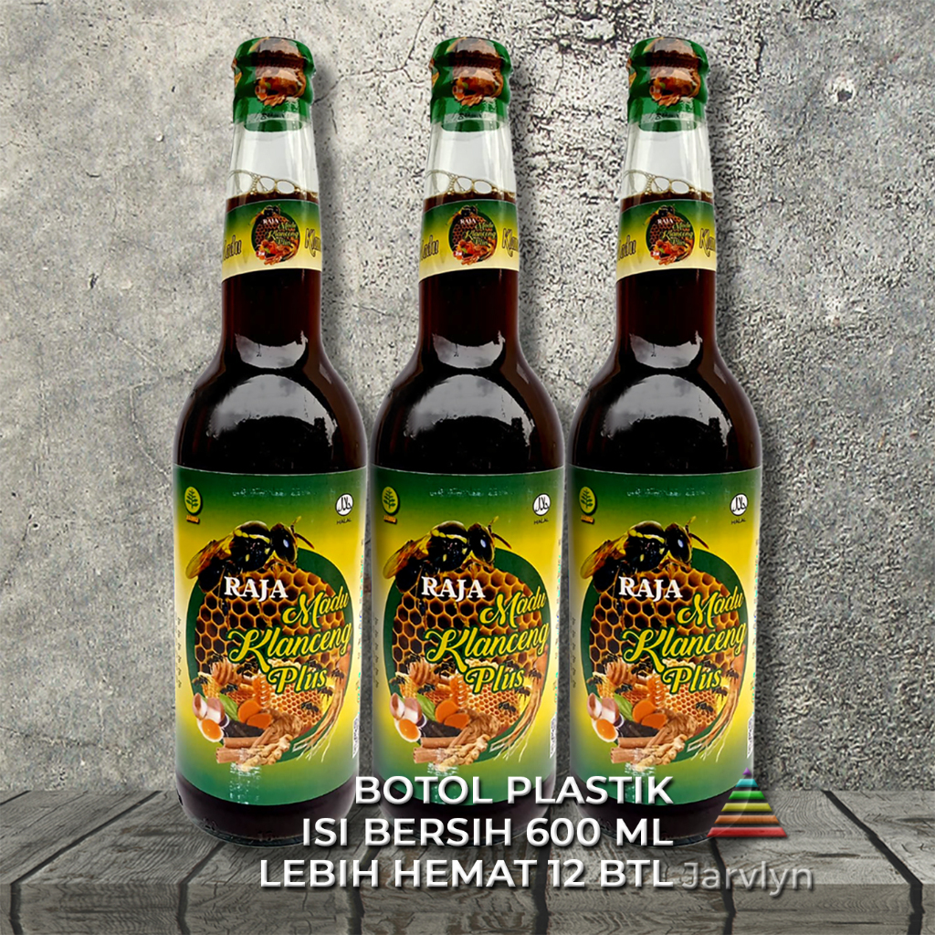 

JARVLYN - RAJA MADU KLANCENG PLUS 600 ML KEMASAN BOTOL PLASTIK ISI 12 JAMU PEGAL LINU NYERI SENDI