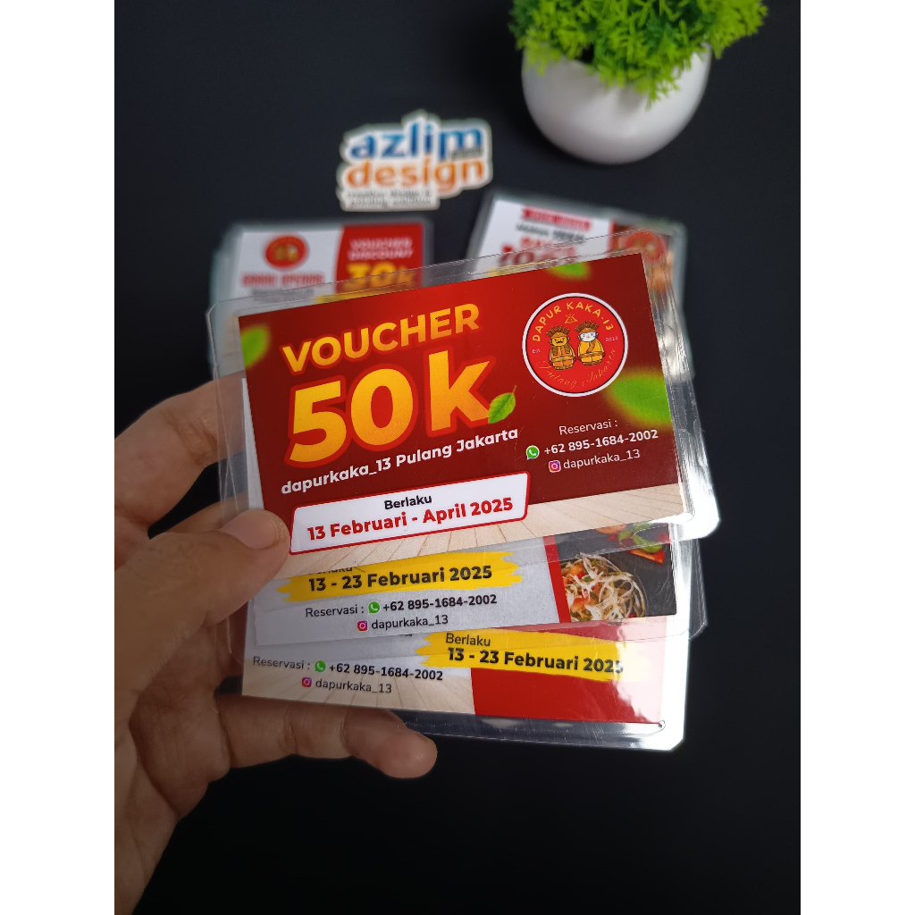 

Cetak Voucher Custom / Voucher Laundry / Kartu Parkir / Member Card / Voucher Promo Toko Laminating