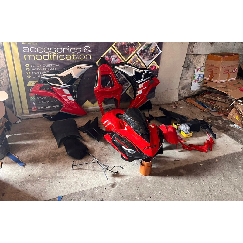 Full custom bodi full fairing fullset model r25 r3 utk mega pro mono byson karbu & vixion