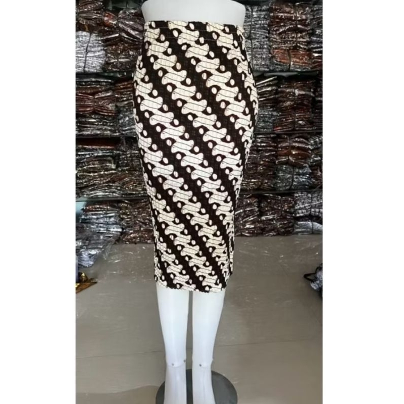 rok plisket batik pendek