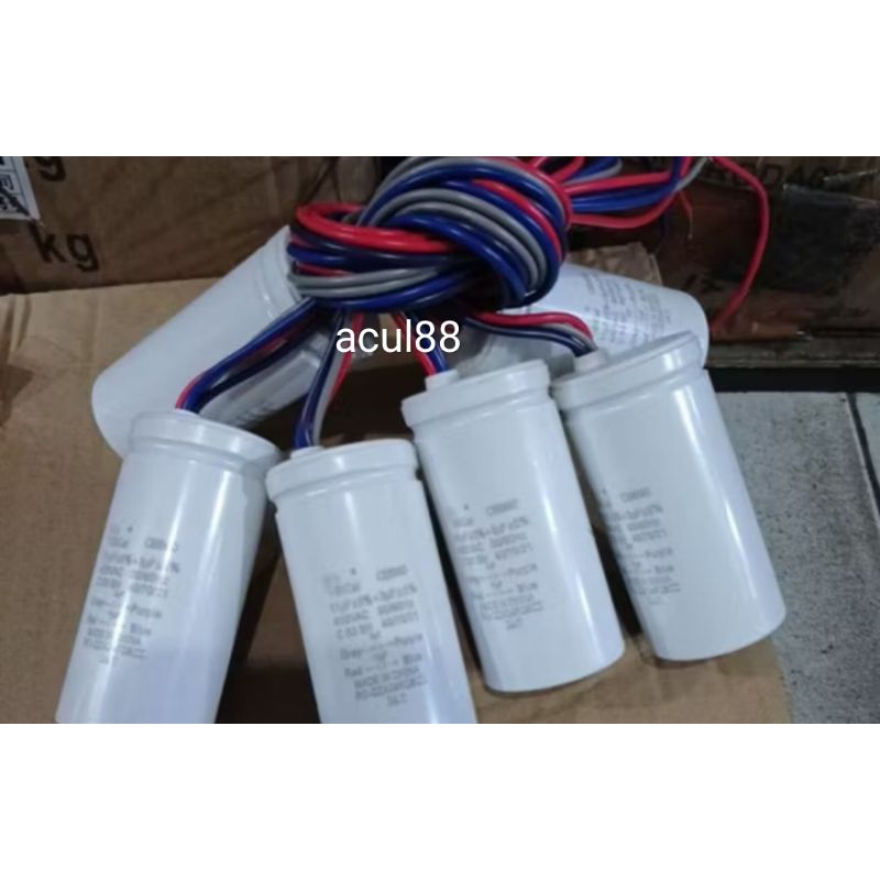 Kapasitor Mesin Cuci 11uf+ 3uf Cuci Sharp 2 tabung ori