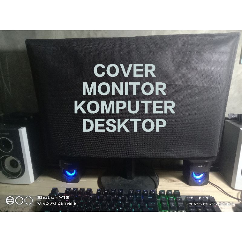Monitor komputer Cover softcase monitor sarung monitor pelindung monitor bahan kain spundbond hitam 