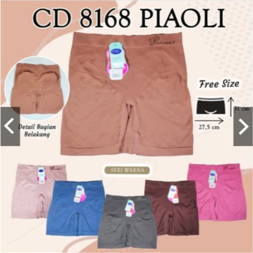 Grosir 1 Lusin ( 12 pieces) Celana dalam Boxer Wanita Piaoli 8168 bahan Rajut