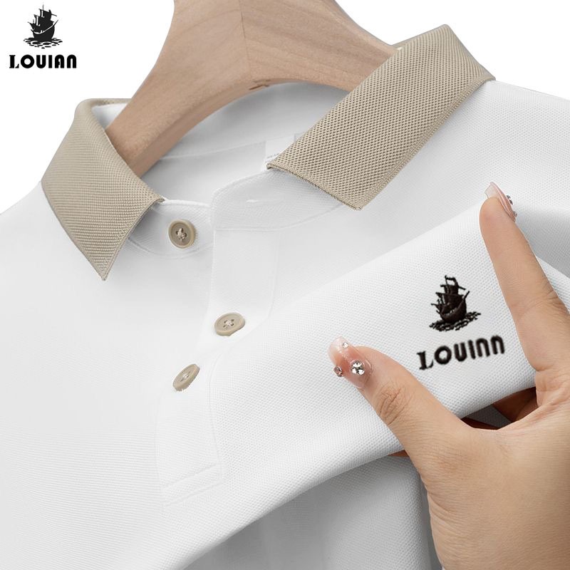 Loulan - kaos berkerah pria baju kaos kerah pria original 100% Kaos Polo Pria Atasan Pria Lengan Pen