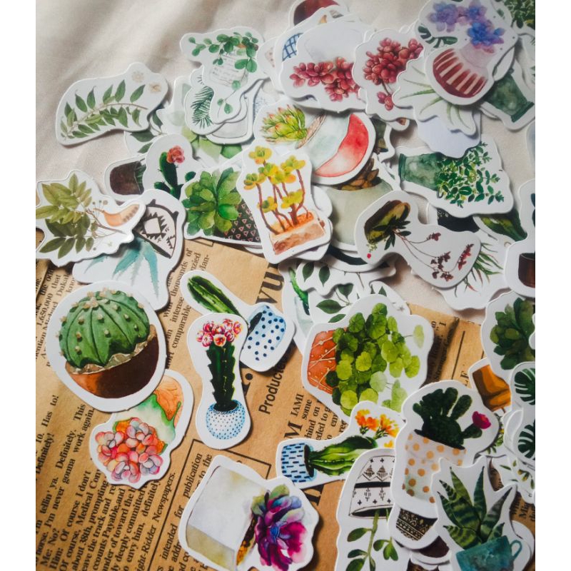 

5 Pcs Stiker Kertas Tanaman