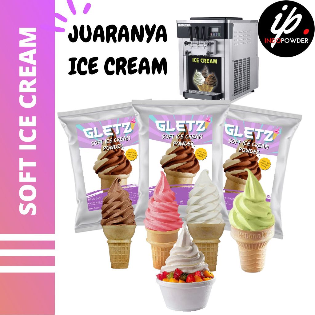 

SOFT ICE CREAM 1Kg - ICE CREAM CONE 1Kg - Bubuk Soft ice cream - Bubuk es krim Cone 1Kg