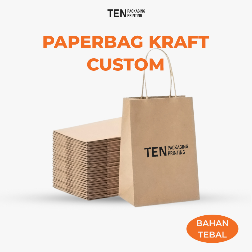 

PAPER BAG KRAFT COKLAT + CUSTOM SABLON 37x17x27cm 27x10x28cm / PAPERBAG SHOPPING GOODIE BAG