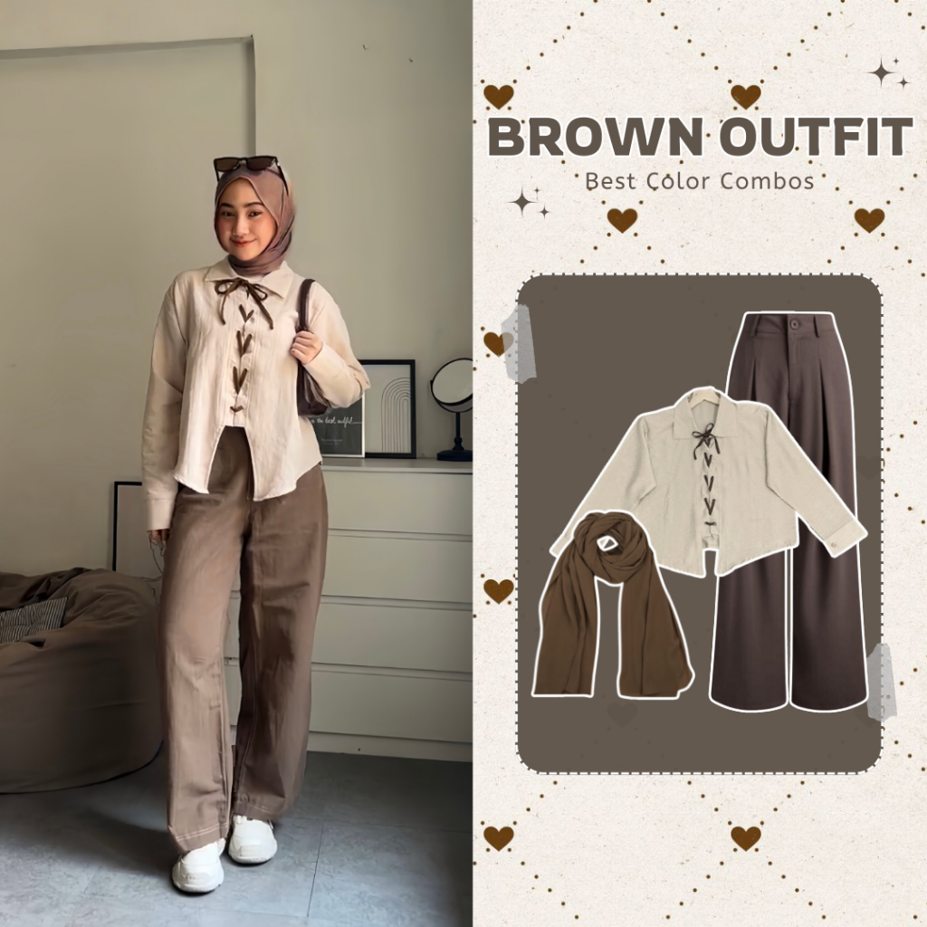 Penawaran Terbatas One Set Outfit Remaja (Pashmina, Blouse, Celana) Blouse Korean Style Outfit