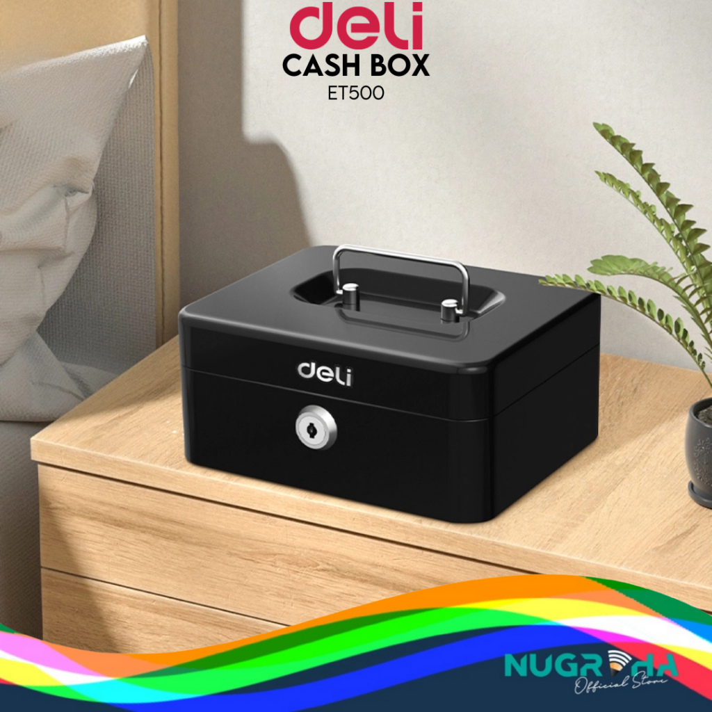 

DELI T500 CASH BOX KOTAK UANG PERHIASAN KECIL BESI KUNCI