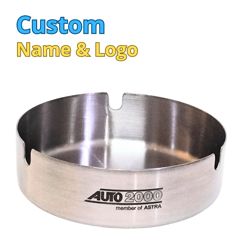 Asbak Stainless Steel khusus untuk grafir/ Asbak Rokok Stainless Bulat Steel khusus untuk grafir