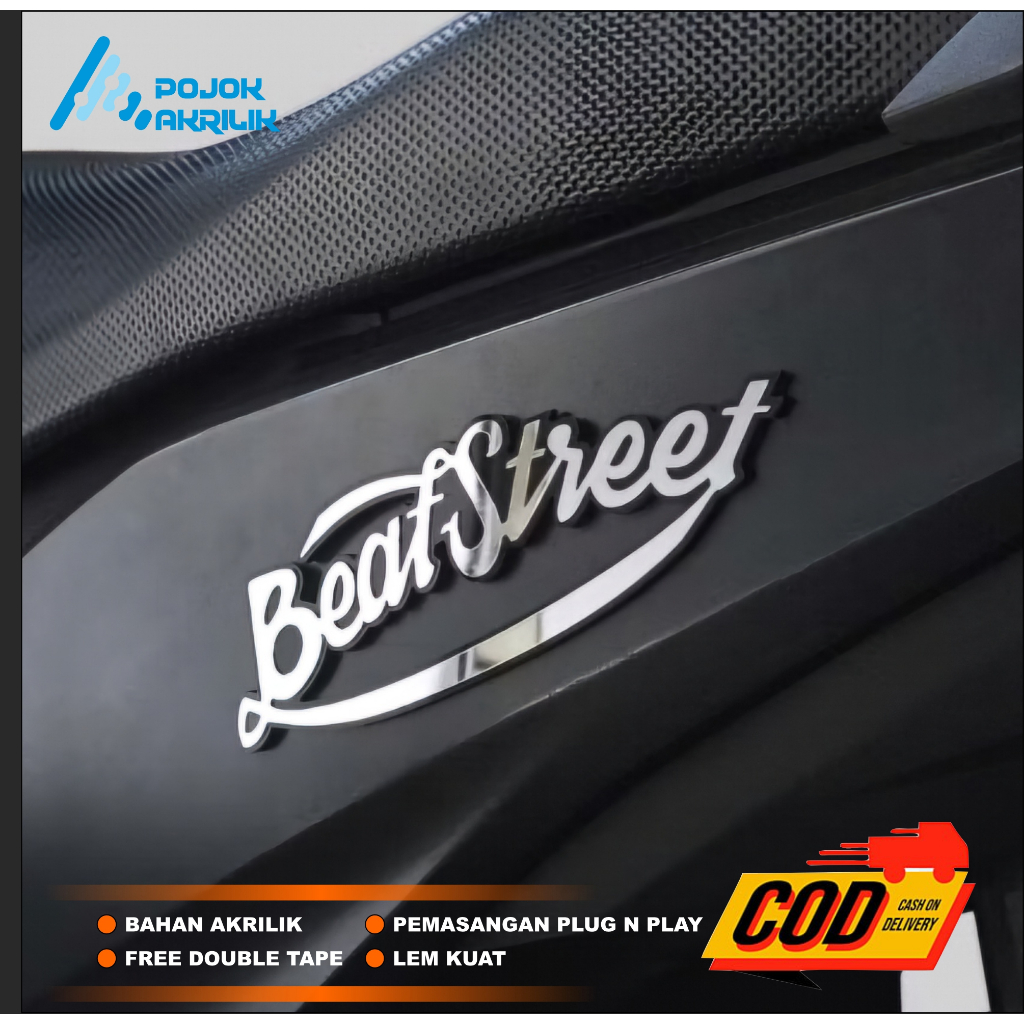 2PCS EMBLEM BEAT STREET STIKER BEAT STREET EMBLEM MOTOR STICKER TIMBUL 3D HONDA BEAT STREET LOGO BEA