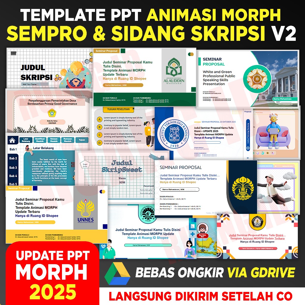 Template Presentasi PPT Sidang Skripsi Sempro Animasi Aesthetic PowerPoint