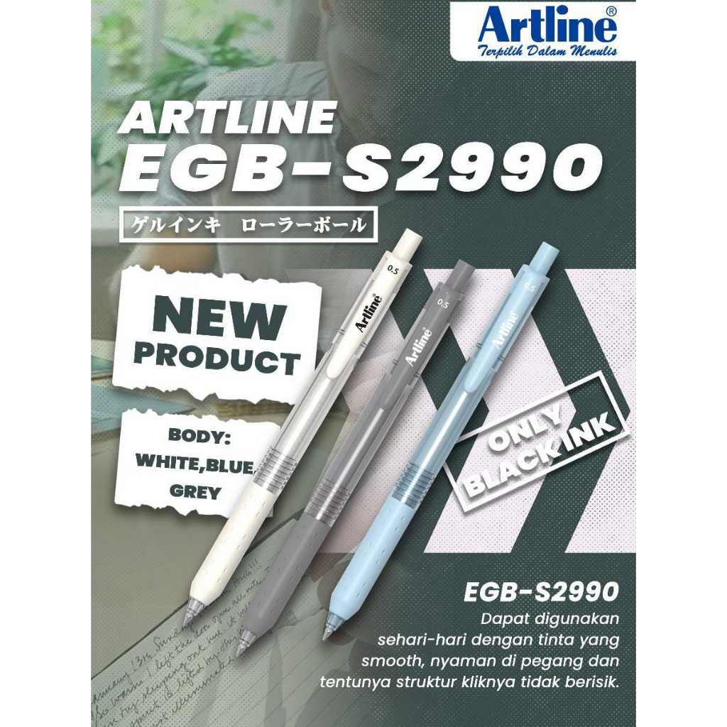 

(1 PCS) PULPEN ARTLINE EGB-S2990 / egbs2990 tinta hitam pulpen silent klik click pena bolpen minimalis simple warna pastel atk alat tulis kantor sekolah kuliah stationery murah / m21 stationery jogja