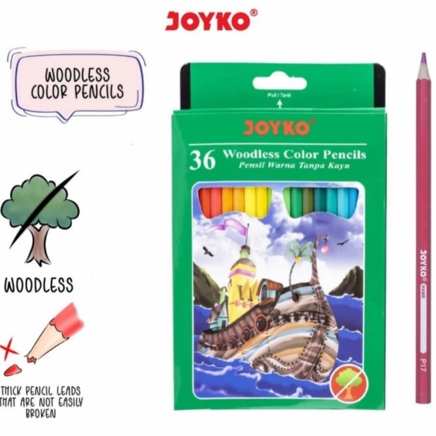 

Pensil warna Joyko 36 Woodless Color Pencils