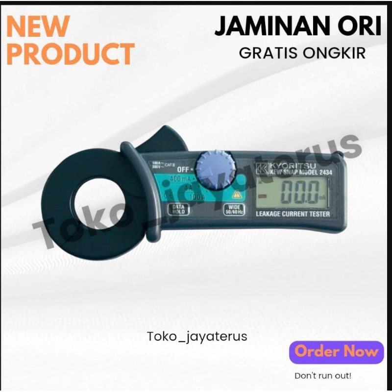 LEAKAGE CURRENT TESTER KYORITSU 2434 ASLI KYORITSU CLAMP METER