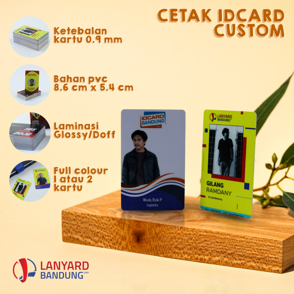 

CETAK ID CARD CUSTOM 1 atau 2 SISI / BAHAN PVC TEBAL 0,9 mm / Tidak Luntur Tahan Air Awet